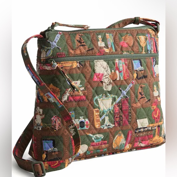 Vera Bradley Harry Potter Original Zip Hipster Crossbody Bag Library Print NWT